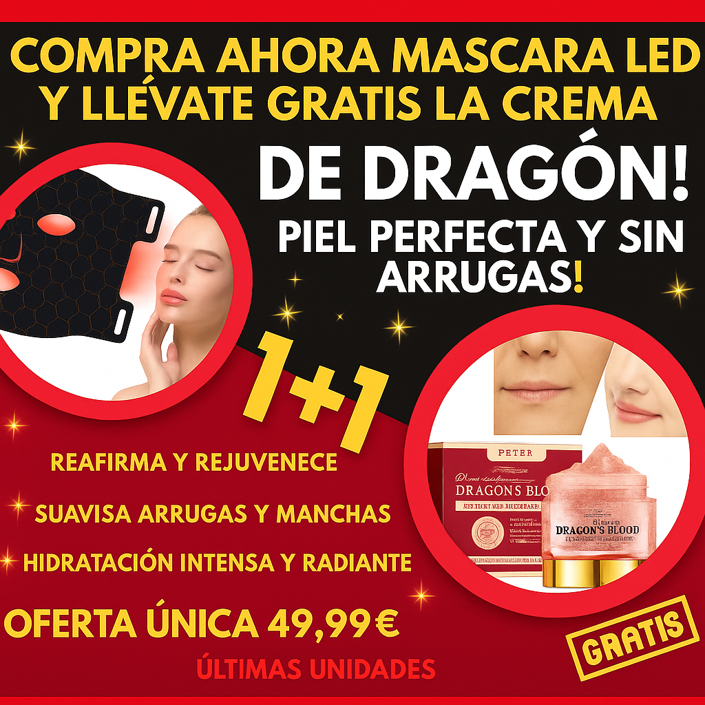 Mascara LED Facial y de REGALO Crema de Dragon